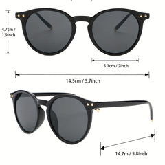 2 Pairs Men's Casual Round Frame Sunglasses with Case