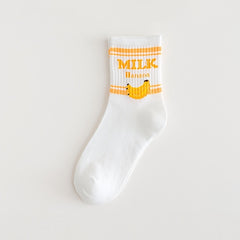 5 Pairs Cow Fruit Ankle Socks Women's Stockings & Hosiery