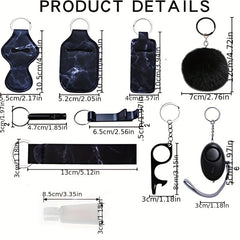 10pcs Women Safety Keychain Set with Personal Alarm - Holiday Gift