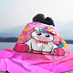 Pink Unicorn Blanket Flannel Throw Bedspread