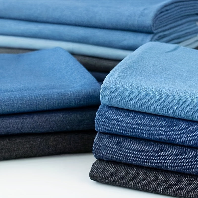 1 Yard Washed Denim Fabric Cotton Thick Section DIY Clothing Cloth