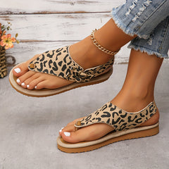 Leopard Pattern Non Slip Flip Flop Sandals