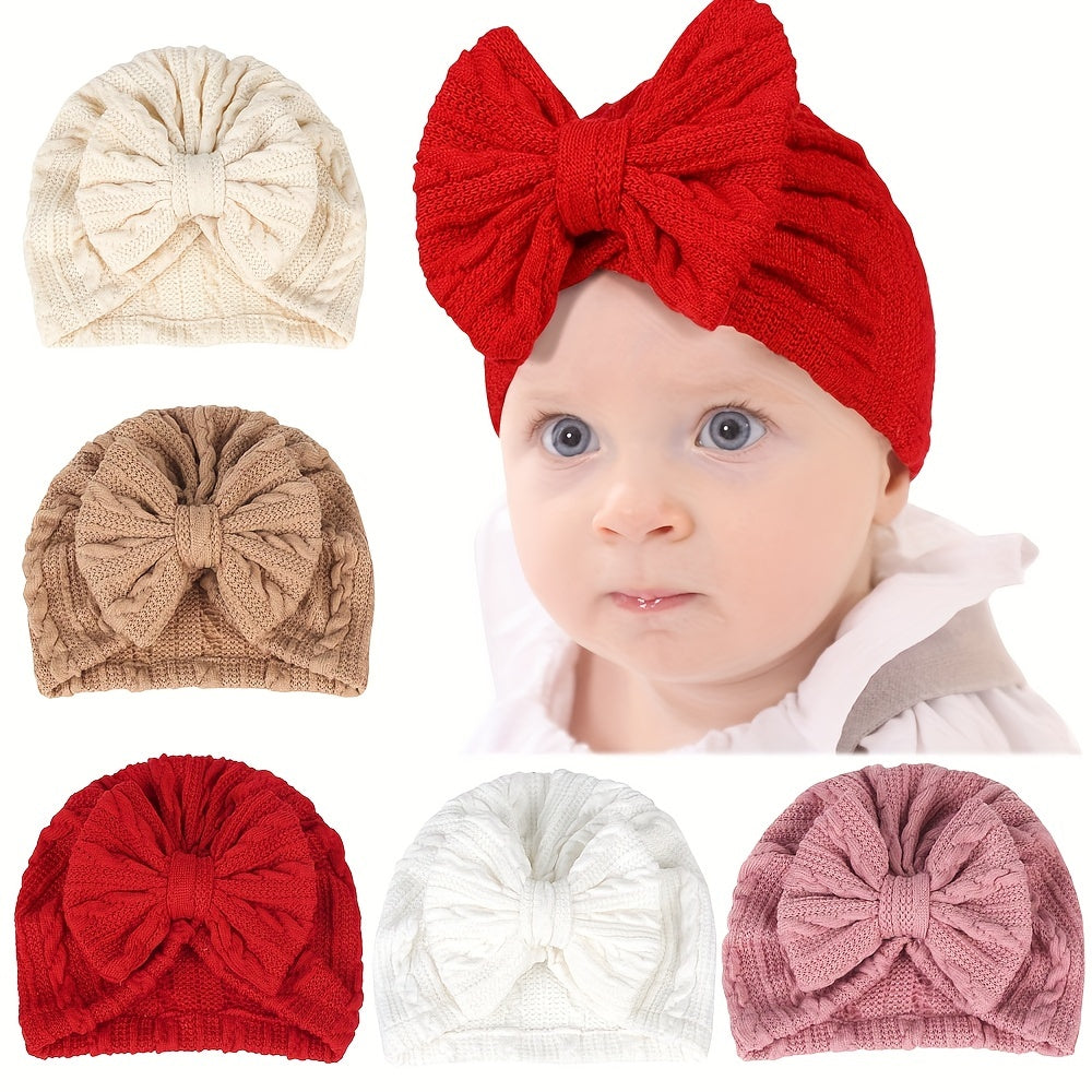 Soft Cotton Bow Hat for Baby Girl, Spring Autumn Princess Hat