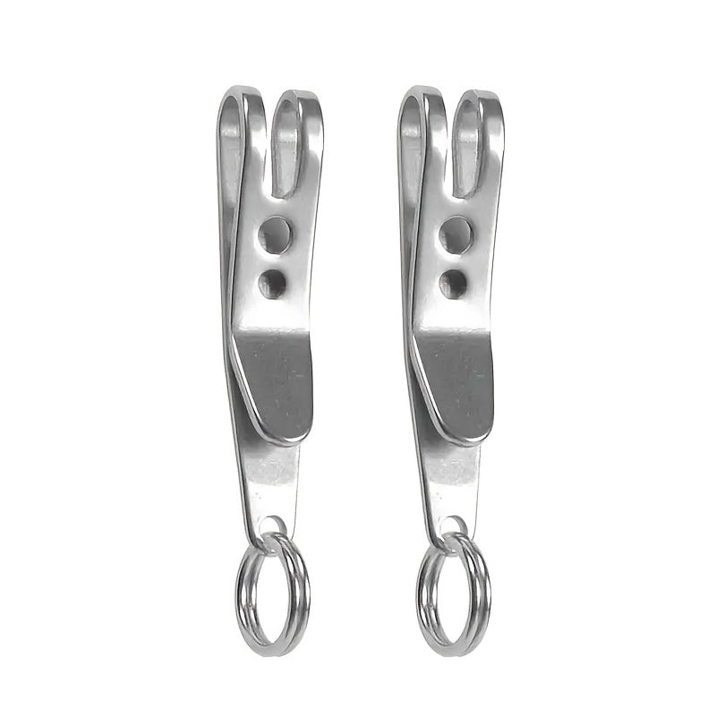 Stainless Steel Pocket Clip with Snap for Outdoor Camping & Hiking