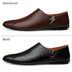 Men's Leather Loafer Shoes Comfy Slip On Shoes