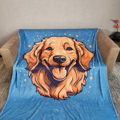Pet Dog Print Blanket Warm Flannel Outdoor Travel Camping