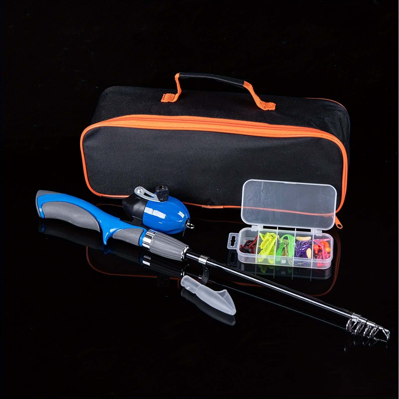 Kids' Fishing Pole Set Telescopic Rod 51in Lure & Reel Combo Kit