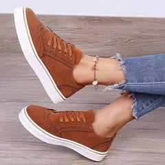 Women's Non Slip Lace Up Flat Sneakers Daily Outdoor Shoes