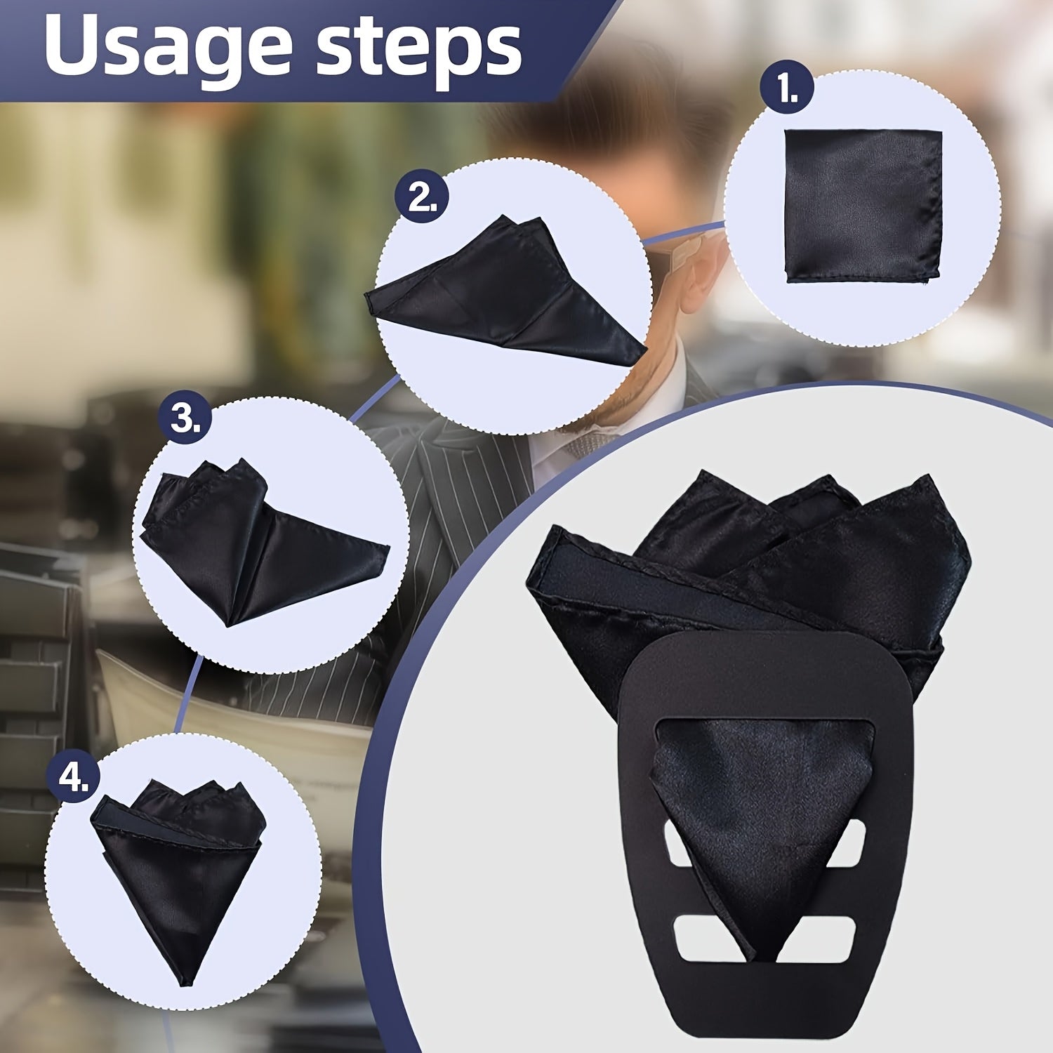 BLOGLANG Men's Pocket Square Holder Organizer Pre Folded Handkerchief Keeper