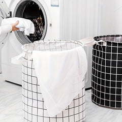 Plaid Storage Basket Foldable Dirty Clothes Household Organizer