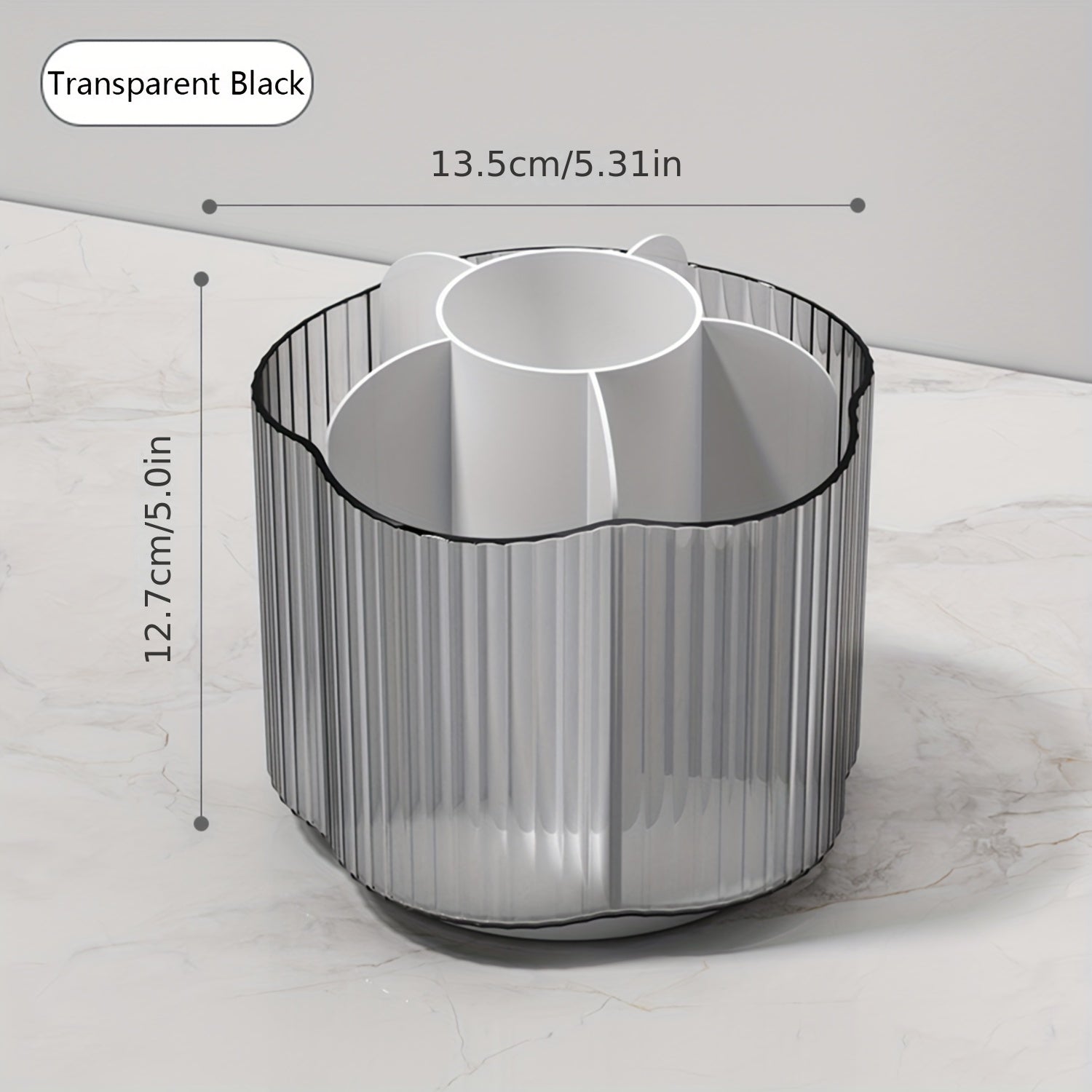 360 Rotating Pen Pencil Holder Desk Organizer 6 Slots Clear Pen Cup Home Office