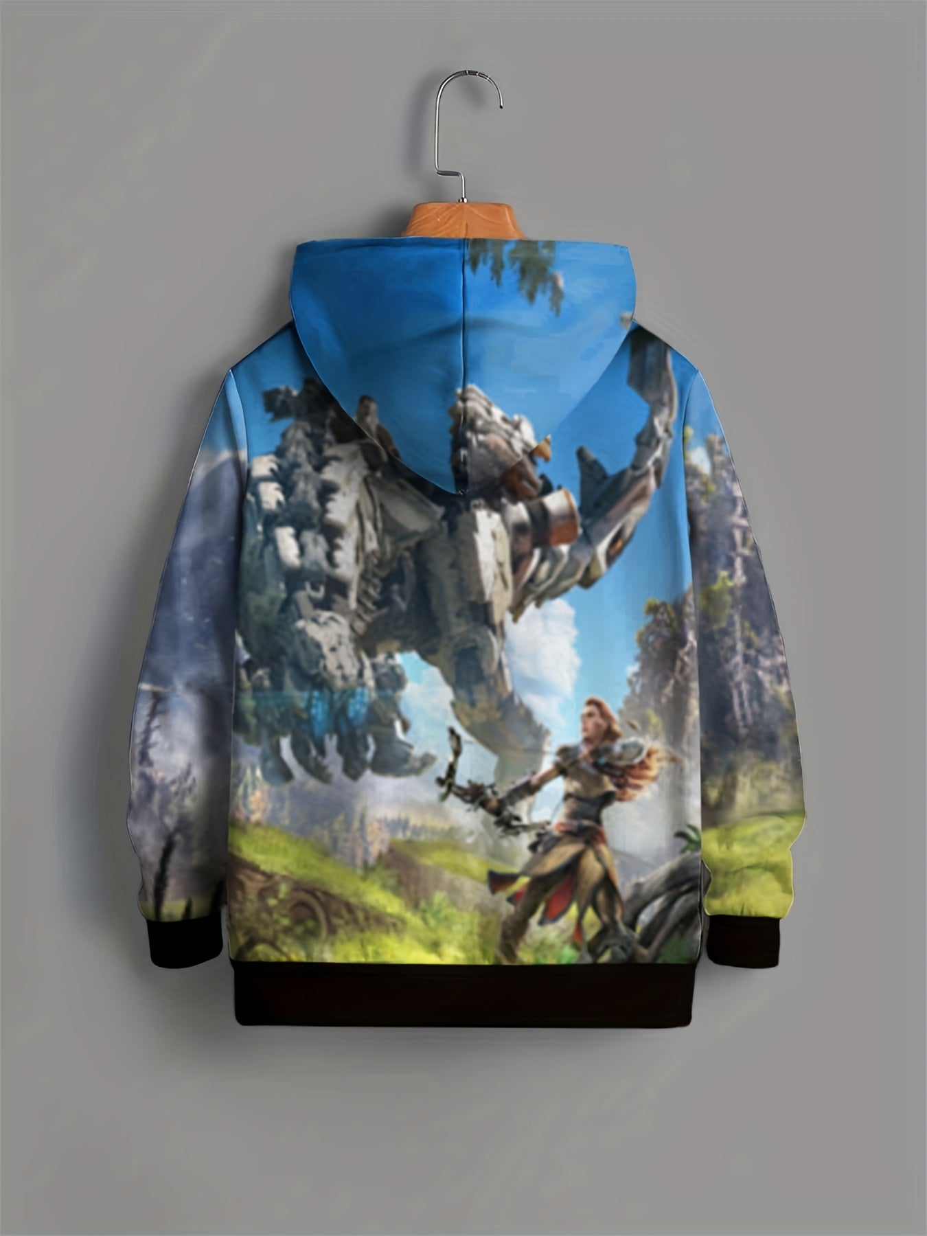 Warrior & Monster Print Kid's Hoodie Unisex Pullover Casual Hooded