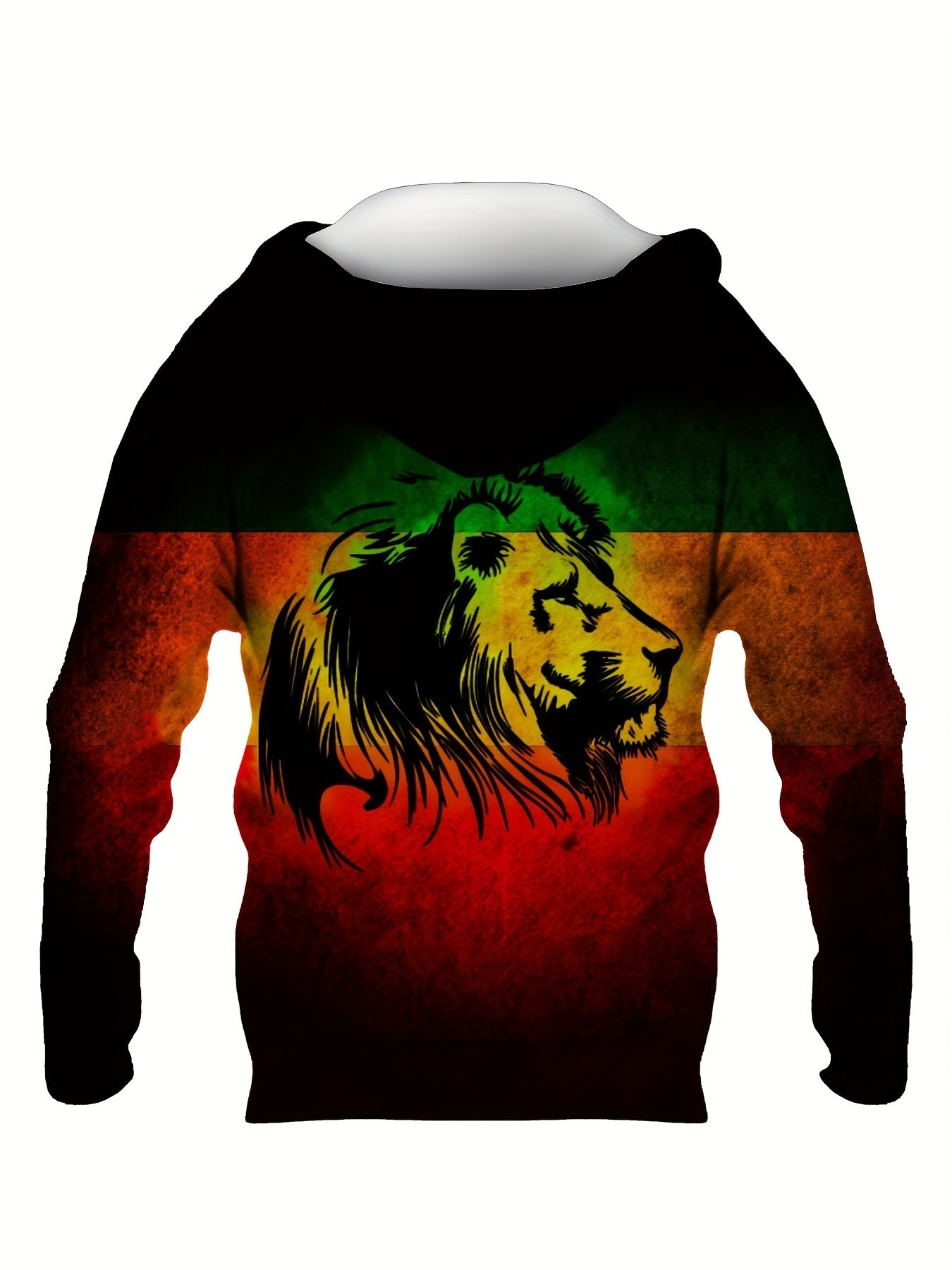 Lion Block Print Hoodies For Men Graphic Hoodie Comfy Loose Hooded Pullover
