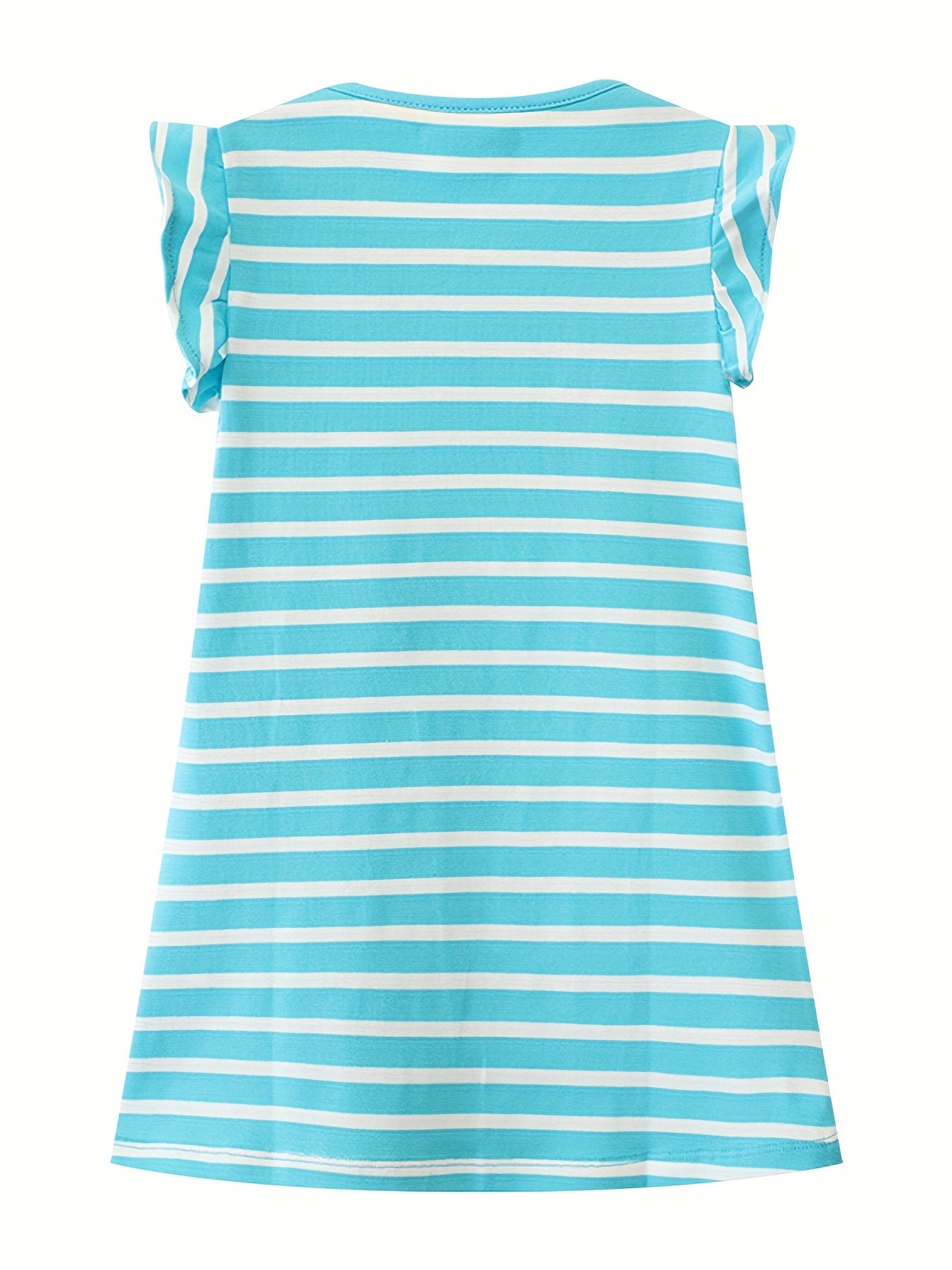 Baby Girls Animal Embroidery Striped Dress For Summer