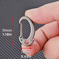 Mini Titanium Alloy Keychain Waist Hanging Hook Buckle Outdoor Camping Hiking