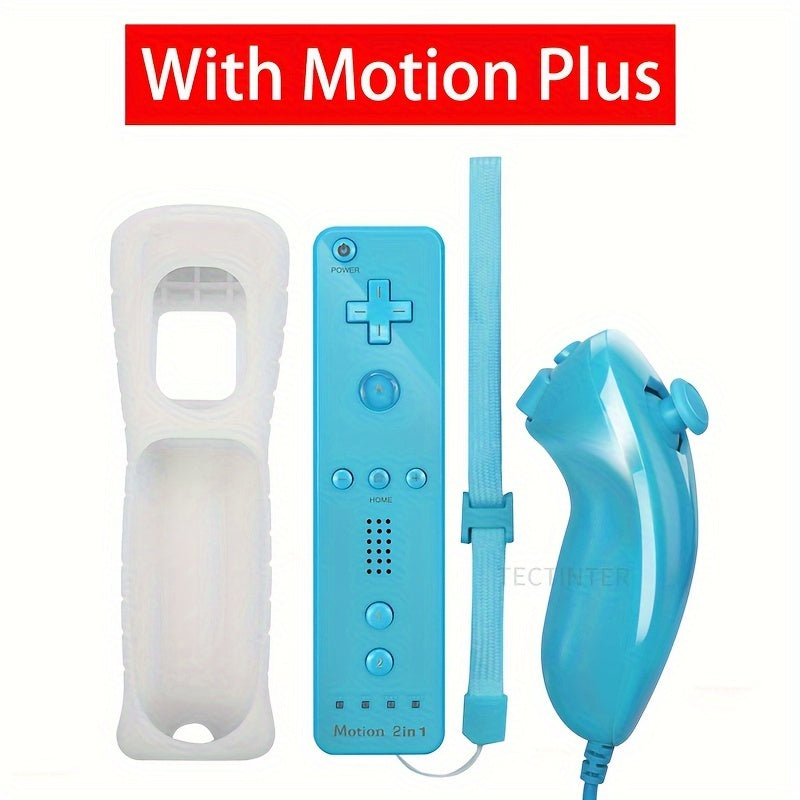 Wireless Gamepad Motion Remote Nunchuck Set with Silicone Case