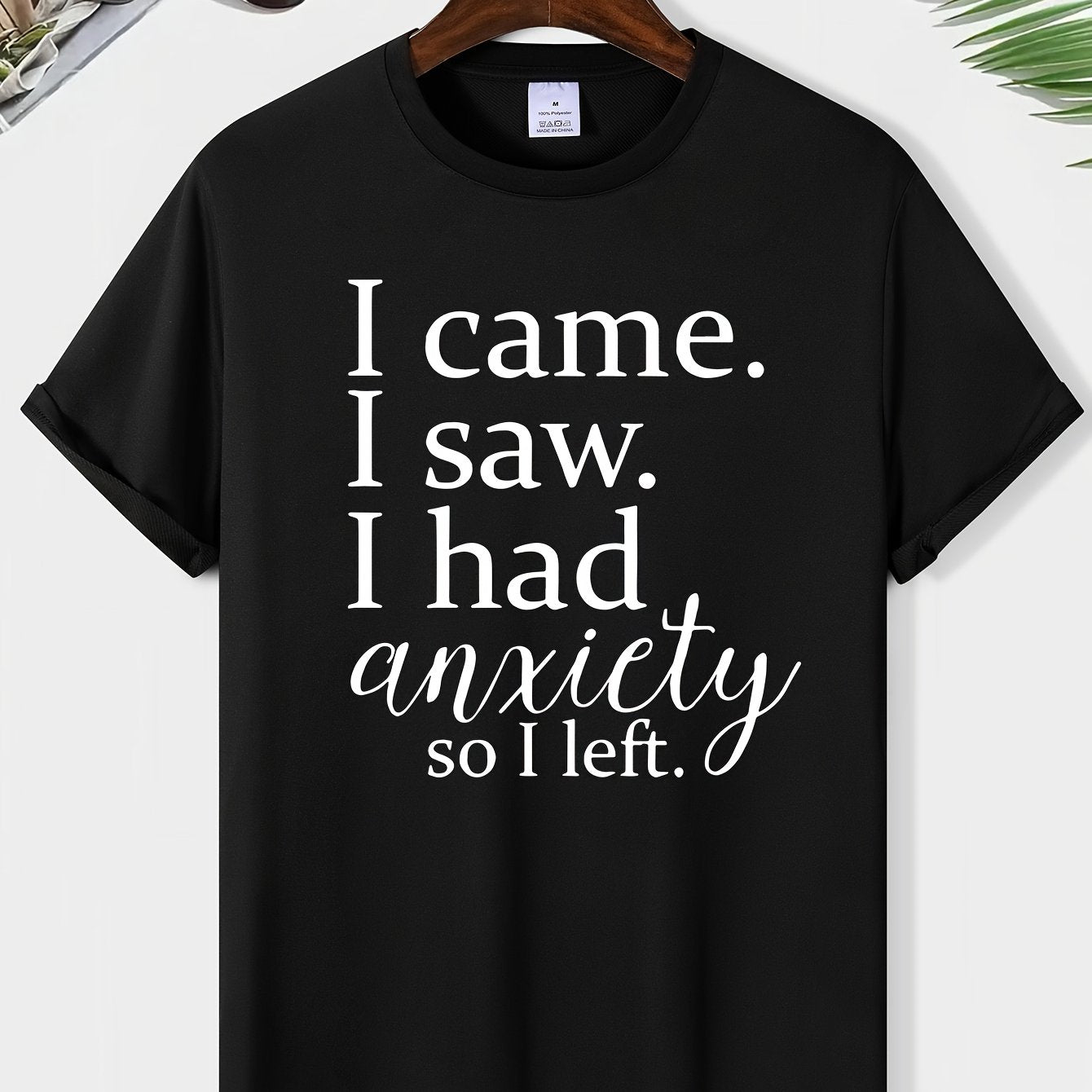 Men's Round Neck Print Tee Short Sleeve Casual T Shirt