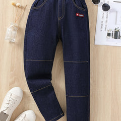 Boys Elastic Waist Denim Jeans Sweatpants