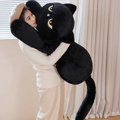 Soft Plush Cat Toy Doll Realistic Kitten with Yellow Eyes Mixed Colors 62 inch