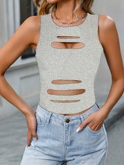 Y2K Crew Neck Sleeveless Top