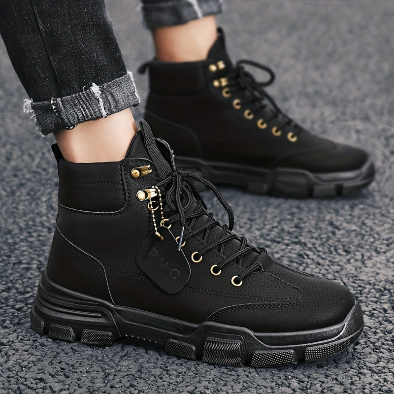 Men's Rugged Construction Service Boots Casual Lace up Walking Shoes