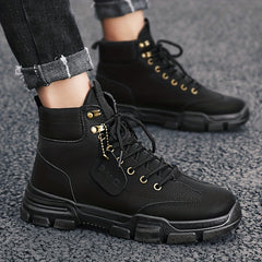 Men's Rugged Construction Service Boots Casual Lace up Walking Shoes