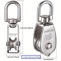 304 Stainless Steel Swivel Pulley Crane Single Wheel M15 M25 M32