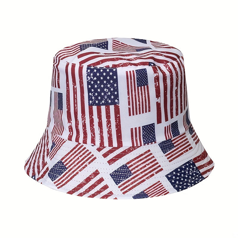 Fisherman's Hat Double Sided Sun Protection American Flag Basin Hat For Men
