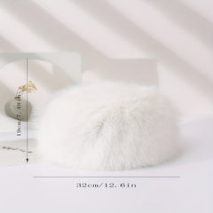 Warm Faux Fur Bucket Hat Soft Coldproof Beanie for Women