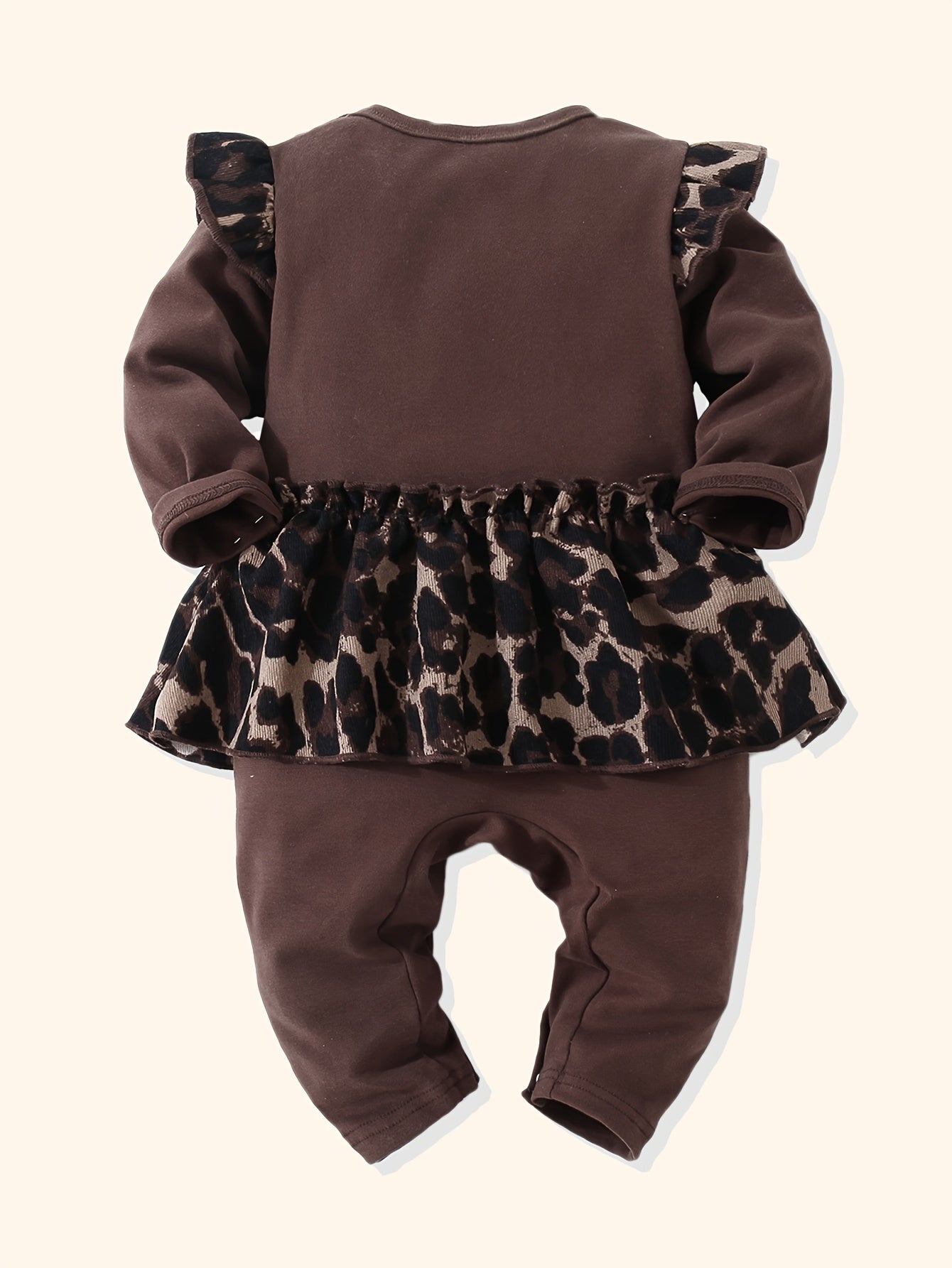 Baby Leopard Print Long Sleeve Bodysuit Infant Cotton Onesie