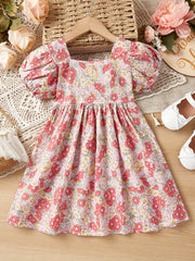 Toddler Girls Floral Princess Dress For Party Kids Summer Clothes