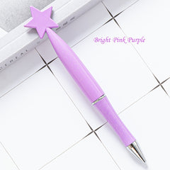 Glitter Star Plastic Ballpoint Pen 1.0mm Refill Office Signature For Students