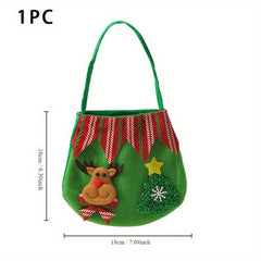 Christmas Elk Snowman Tote Bag Candy Bag Holiday Gift Bag