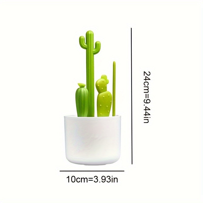 4pcs Cactus Straw Brush Set Cup Straw Cleaning Brush