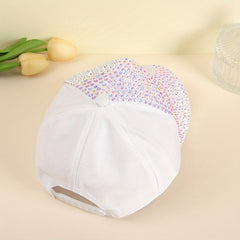Rhinestone Baseball Cap Adjustable Sun Hats for Women