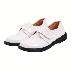 Boys Loafer Shoes Hook And Loop Fastener Casual Outdoor Round Toe Oxford Uniform