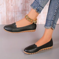 Women's Solid Flat Shoes Slip On Round Toe Non slip Soft Sole Low Shoes