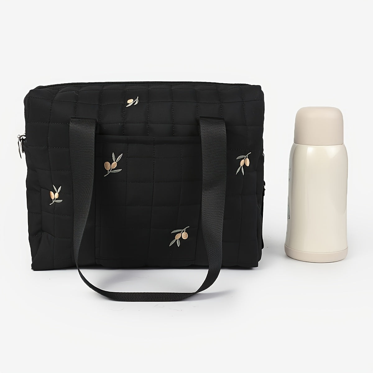 Embroidered Butterfly Diaper Bag with Multiple Compartments