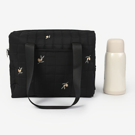 Embroidered Butterfly Diaper Bag with Multiple Compartments