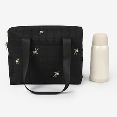 Embroidered Butterfly Diaper Bag with Multiple Compartments