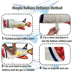 Airplane Balloons Birthday Balloons Large Helium Foil Balloon Plane Theme