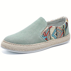 Men's Canvas Slip On Loafer Shoes with Graphic Print