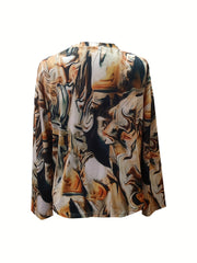 Fluid Print Top & Pants 2 Piece Set