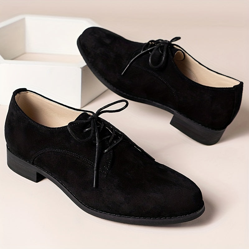 Men's Suede Derby Shoes Low Heel Lace-up Front Office Business Formal