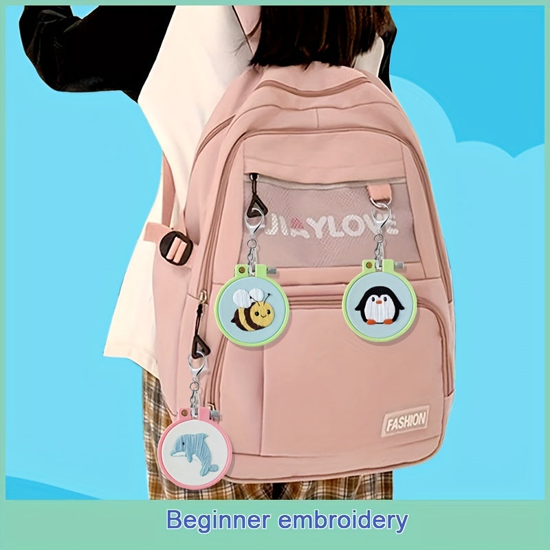 Mini Cross Stitch Embroidery DIY Material Bag Pendant Set