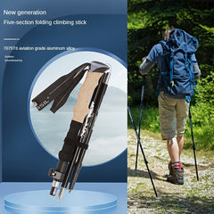 Aluminum Alloy Folding Hiking Pole with Steel Bead Lock