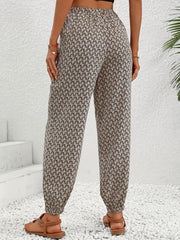 Allover Print Drawstring Pants Casual Elastic Waist Long Length Pants
