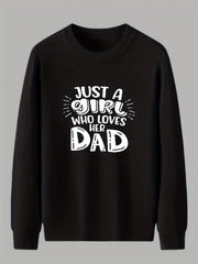 Dad's Girl Knitted Sweater Men's Casual Warm Crew Neck Pullover