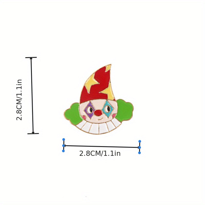 Colorful Clown Brooch for Bags Hats Clothing Durable Alloy Material
