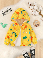 Baby Boy Dinosaur Hooded Zipper Coat